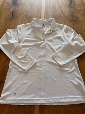 Daily Sports White Polo Top with Snap Placket